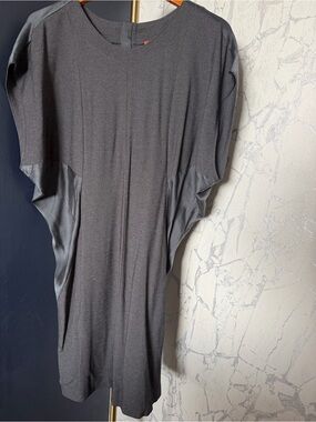 Grey Silk Stretch Drape Dress
